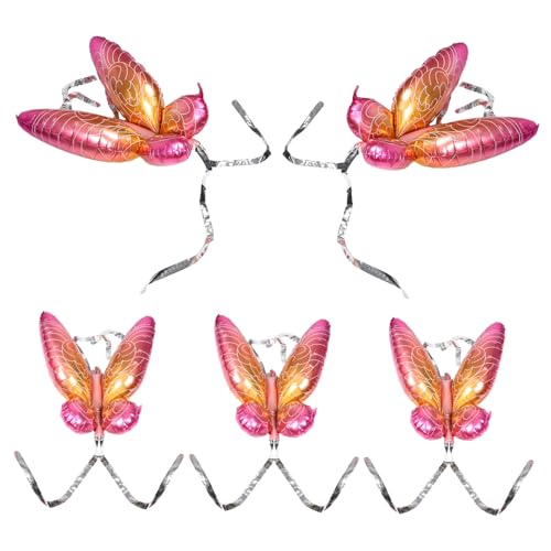 Balacoo 5 Stück Teiliges Schmetterling Folienballon Kinderfreundliche Partydekoration und Fotorequisite Kreative Flügelform für Geburtstagsfeiern Babypartys Hochzeit und Festliche Anlässe von balacoo