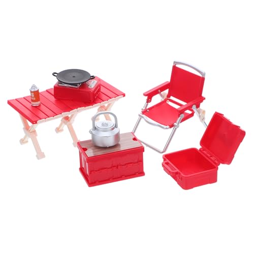 Balacoo Camping Spielset Miniatur Puppenhaus Möbel mit Klappbaren Stühlen Picknicktisch Gasgrill und Ofen Rotes DIY Outdoor Camping Zubehör für Fantasievolles Rollenspiel Balacoo Camping Spielset Miniatur Puppenhaus Möbel mit Klappbaren Stühlen Picknicktisch Gasgrill und Ofen Rotes DIY Outdoor Camping Zubehör für Fantasievolles Rollenspiel von balacoo