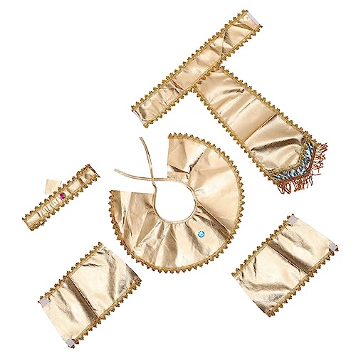 Balacoo Halloween Cosplay Ägyptisches Kostüm Zubehör Teiliges Pharaoh Accessoires mit Kopftuch Halsband Armbändern für Party Bühne Thema und Karneval Leicht und Komfortabel von balacoo