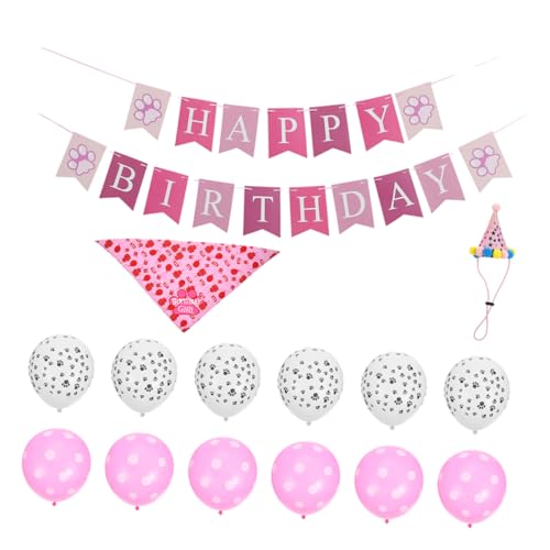 Balacoo Haustier Geburtstag Dekoration Teiliges Party Deko Kit mit Hund und Katze Banner Geburtstagsballons Katzen und Hunde für Süße Haustier Feiern von balacoo
