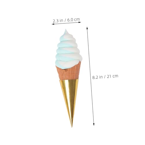Balacoo Lebensechtes Künstliches Eiscreme Modell aus Langlebigem PVC Farblich Weiß und Hellblau Realistische Eistüte Dekoration für Laden Fotorequisite und Heimdekoration von balacoo