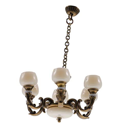 Balacoo Maßstab Vintage Deckenlampe Wohnzimmer Mini Lampe Dekoratives Miniatur Licht für Puppenhaus Landschaftsmodell von balacoo
