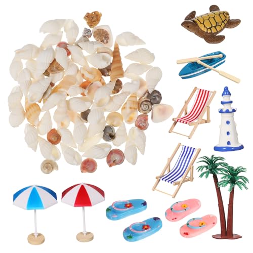 Balacoo Mini Strand Dekorationsset Teilig aus Robustem Kunststoff für Puppenhaus Sichere Miniatur Meereslandschaft Vielseitig Gestaltbar Kreative Accessoires von balacoo
