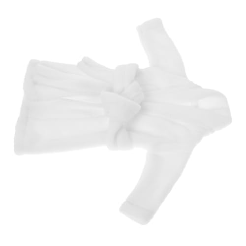 Balacoo Miniatur Bademantel für Puppen Weiße Weihnachts Elfen Bademantelkleidung mit Gürtel Festliches Puppenzubehör für Mini Puppen Eleganter und Passgenauer Puppenbademantel von balacoo