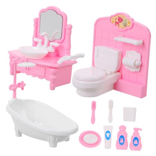 Balacoo Miniatur Badezimmermöbel Miniatur Deko Puppenhaus Zubehör mit Toilette Badewanne Waschbecken Realistische Mini Dusche Dekoration für Puppenhaus Spielzimmer Balacoo Miniatur Badezimmermöbel Miniatur Deko Puppenhaus Zubehör mit Toilette Badewanne Waschbecken Realistische Mini Dusche Dekoration für Puppenhaus Spielzimmer von balacoo