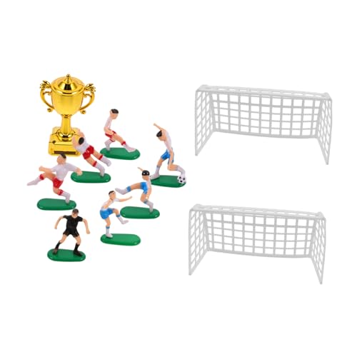 Balacoo Miniatur Fußball Trophäe Kleine Plastik Fußballspieler für Puppenhaus Detailreiche Stabile Figuren Elegante Mini Pokale Fußballtorten Deko Tragbar für Wiederverwendbar von balacoo
