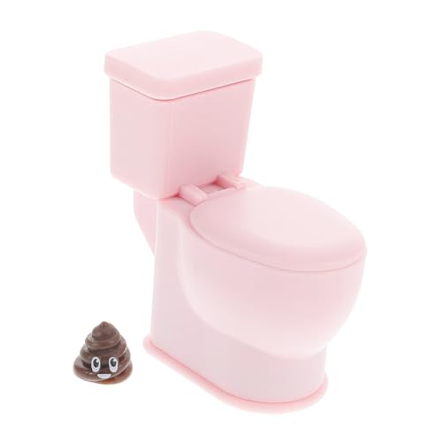 Balacoo Miniatur Toilette mit Ladefunktion Detailliertes Puppenhaus Badezimmer Zubehör Realistische Miniatur Badezimmermöbel für Puppenhaus Spiel Dekoration Rosa Modell von balacoo