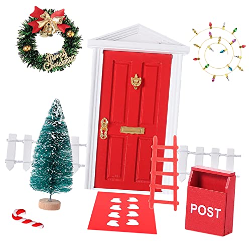Balacoo Teiliges Miniatur Rote Weihnachts Elfen Tür Deko DIY Puppenhaus Zubehör für Festliche Mikrolandschaft Realistische Miniaturmöbel für Xmas Party Balacoo Teiliges Miniatur Rote Weihnachts Elfen Tür Deko DIY Puppenhaus Zubehör für Festliche Mikrolandschaft Realistische Miniaturmöbel für Xmas Party von balacoo