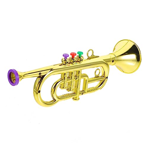 Balacoo Trompete Musikinstrument Goldfarben Simuliertes Lernspielzeug Pädagogisch Sicher und Langlebig für Frühe Musiker und Dekoration von balacoo