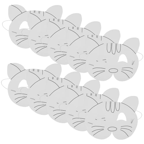 balacoo 10 Stück Teiliges DIY Tier Papiermasken für Unbemalt Sichere Bastelmasken zum Bemalen für Fasching Halloween Kindergeburtstag Kreative und Bastelaktivitäten von balacoo