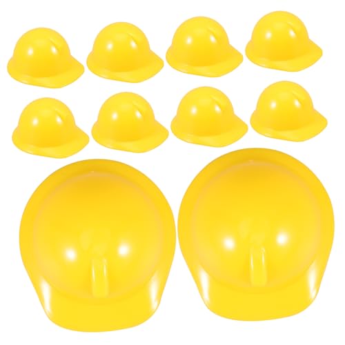 balacoo 10 Stück Teiliges Miniatur Sicherheitshelm Realistische Kleine Bauhelm Modelle Gelb Dekorativer Puppenhelm und Haustierhut Vielseitig als Party und Kuchen Dekoration Geeignet von balacoo