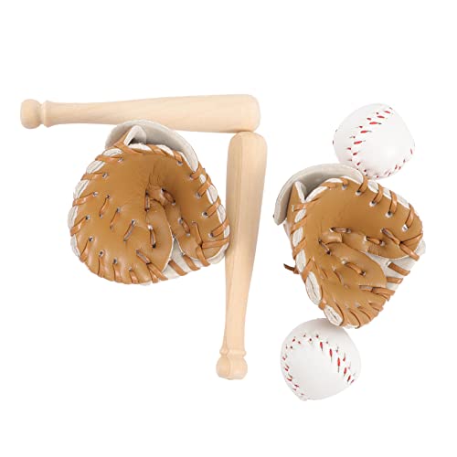 balacoo 2 Sätze Mini Baseball Teilig DIY Schlüsselanhänger Zubehör Baseball Handschuh Miniatur Sport Dekoration für Handtasche und Garten Cake Topper von balacoo