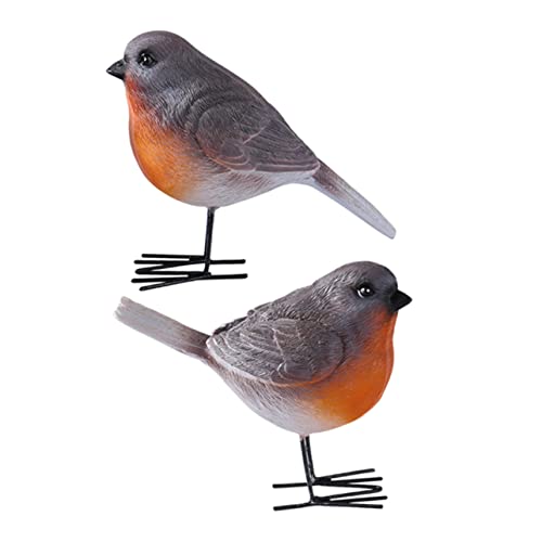 balacoo 2 Stück Deko Vögel aus Resin Realistische Gartendekoration mit Lebensechtem Farbverlauf Kompakte für Garten und Büro Dekorative Vogelfigur als Naturnahes Accessoire von balacoo