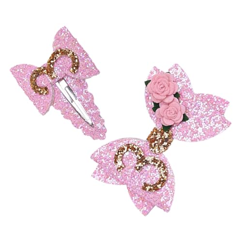 balacoo 2 Stück Glitzernde Zahlen Haarspangen für Mädchen mit Schmetterlings Clip Elastisch Sicherer Halt Sanfter Haarschmuck für Geburtstag und Festliche Anlässe von balacoo