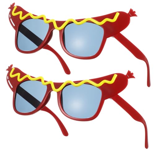 balacoo 2 Stück Lustige Hot Dog Partybrillen Auffällige Kostümbrille für Musik und Themenpartys Auffälliges Partyzubehör für Erwachsene und Freunde von balacoo