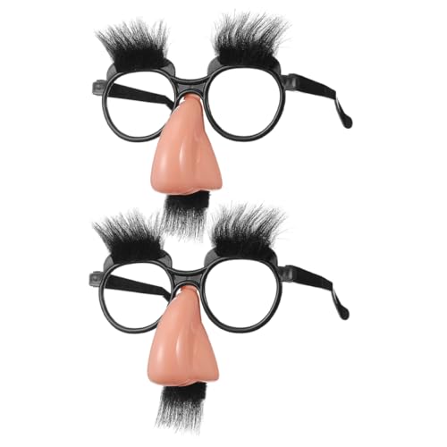 balacoo 2 Stück Lustige Schnurrbart Brille Clown Design Halloween Partybrillen Fasching Festival Accessoire für Erwachsene und Geburtstagsfeiern von balacoo