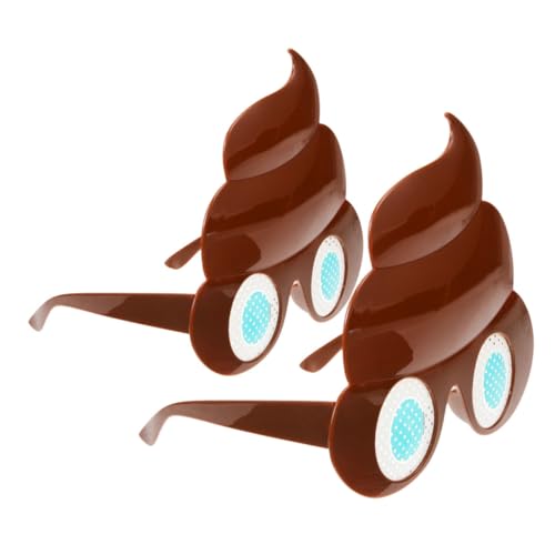 balacoo 2 Stück Lustige Sonnenbrillen im Kackhaufen Design aus Leichtem PC Material Kreatives Party Accessoire für Festivals Kostüm und Themen Events und Originell für Erwachsene von balacoo