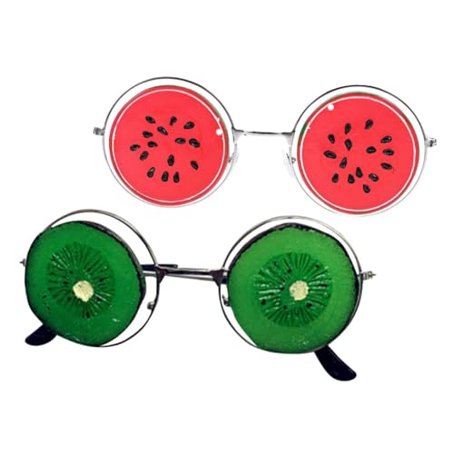 balacoo 2 Stück Partybrillen Obstmotiv Fotorequisite Sommer Strand Poolparty Spaß Brille Wassermelone Kreative Fotoaccessoires von balacoo