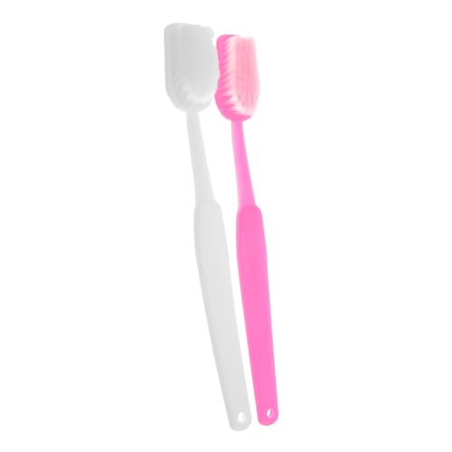 balacoo 2 Stück Teiliges Großes Zahnbürsten Foto Requisit Übergroße Manuelle Party Accessoires in Perlmuttweiß und Rosa Vielseitig für Cosplay Geburtstags und Hochzeitsfeiern Geeignet für von balacoo