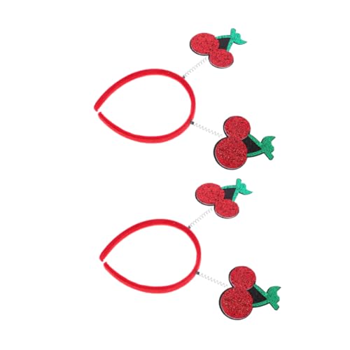 balacoo 2 Stück Teiliges Haarband mit Kirschen Buntes Bequemes Stirnband für Kinderfest und Fotoshooting Rutschfeste Leichte Kopfbedeckung für Mädchen und Jungen von balacoo