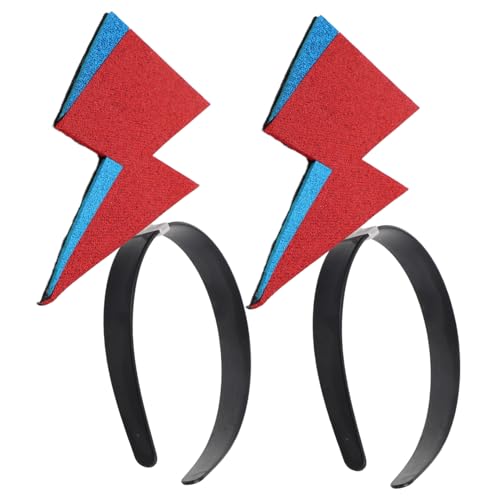 balacoo 2 Stück Teiliges Lustiges Haarband mit Blitzdesign Weiches Bequemes Stirnband für Frauen und Mädchen Auffälliges Party Accessoire für Foto Booth und Geburtstagsfeiern von balacoo