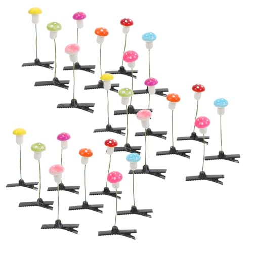 balacoo 24 Stück Teiliges Pilz Haarspangen Bunte Haarklammern für Frauen Mädchen Lustige Haar Accessoires Vielseitig Einsetzbar für Party Hochzeit Alltag von balacoo