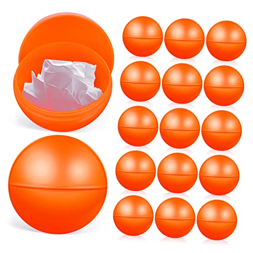 balacoo 25 Stück Teiliges Orangefarbene Lottery Balls aus Wiederverwendbarem Kunststoff Hohl Befüllen Öffnbar Glatte Oberfläche ohne für Gewinnspiele und Raffles von balacoo