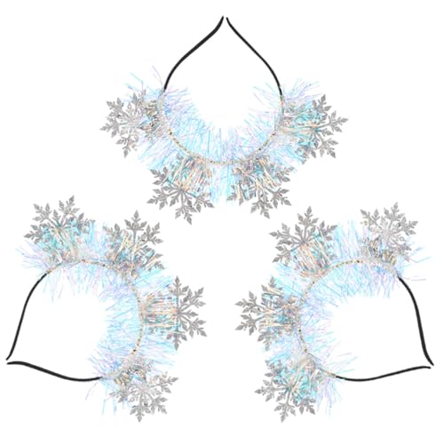 balacoo 3 Stck Weihnachtliches Schneeflocken Haarreifen Glitzerndes Stirnband Damen Mädchen Festlicher Kopfschmuck Leicht Langlebig für von balacoo