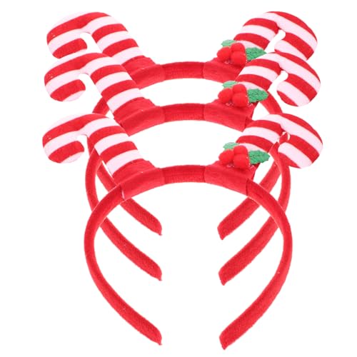balacoo 3 Stück Teiliges Weihnachts Candy Cane Haarreif Festliche Stirnbänder mit Zuckerstangen Weihnachtlicher Haarschmuck für Party Cosplay Langlebig und Komfortabel Geschenkidee von balacoo