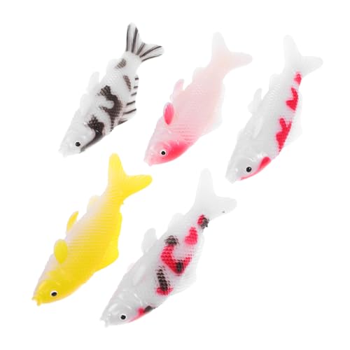 balacoo 5 Stück Teiliges Realistisch Gestalteter Künstlicher Koi Fische in Lebendigen Farben Langlebig aus PVC für Aquarium und Teichdekoration Fotorealistische Modelle als Dekorative von balacoo