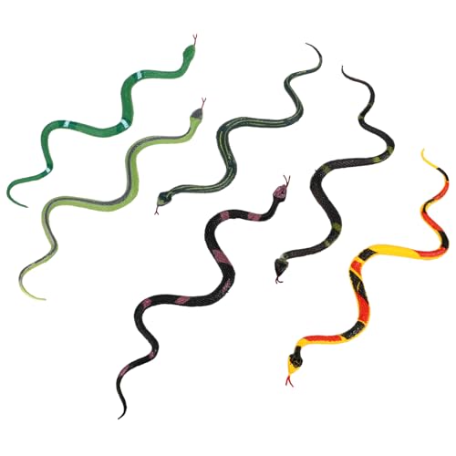balacoo 6 Stück Realistische Teiliges Schlangenspielzeug aus Robustem Kunststoff Flexible Reptilienfiguren für Halloween Dekoration Streichartikel und Gartenrequisiten Vielseitig von balacoo