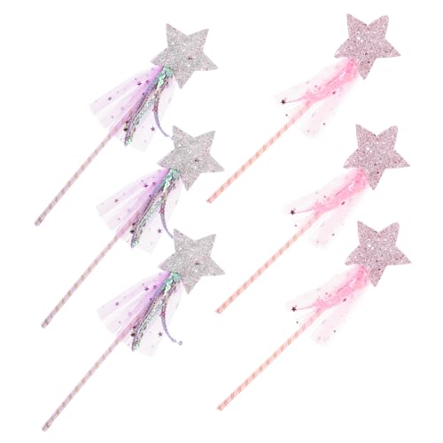 balacoo 6 Stück Teiliges Feenstab für Mädchen Sternförmige Leichte Kindgerechte Handheld Fairy Wands für Rollenspiel Bühnenauftritte Partys und Festliche Anlässe von balacoo