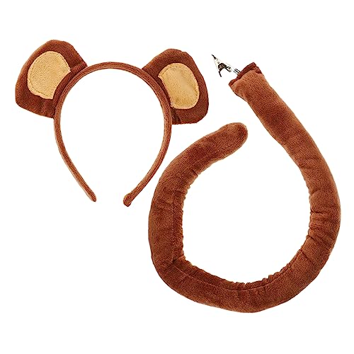balacoo Cosplay Affenohren Stirnband mit Abnehmbarem Leichtes Tierkostüm Zubehör für Niedliches Affenkostüm für Fasching Karneval und Party Charmantes Foto Requisit von balacoo