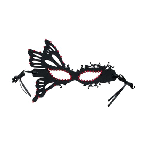 balacoo Halbgesichts Schmetterlingsmaske Damen mit Funkelnden Strasssteinen Verstellbarem Band Kostüm Masquerade für Halloween Party Maskenball Bühne und Fasching von balacoo