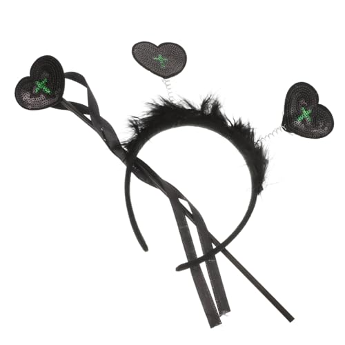 balacoo Halloween Party Haarreif mit Herz Design Kreatives und Flexibles Stirnband für Damen und Leichtes Bequemes Zubehör für Karneval Fasching und Foto Requisiten von balacoo