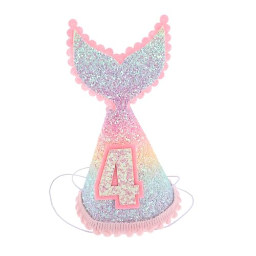 balacoo Kindergeburtstag Hut Meerjungfrau Design aus Weichem Kompakt und Bequem Glitzernde Regenbogen Krone für Mädchen Geeignet für Geburtstagsfeiern und Kostümpartys Einfache Handhabung von balacoo