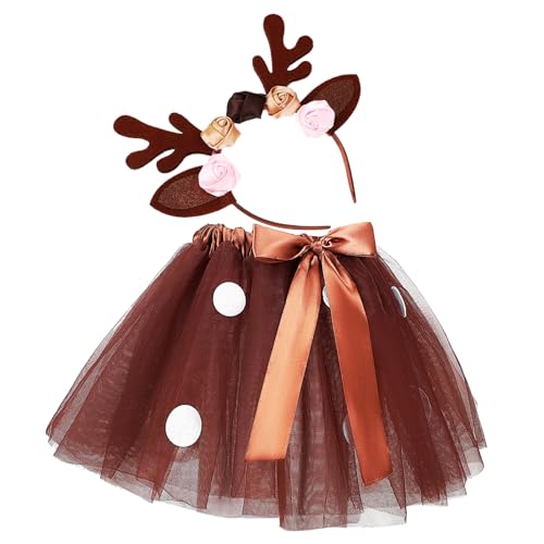 balacoo Kostüm Set aus Polyester mit Tüllrock und Haarreif Weihnachtliches Tierkostüm für Mädchen Atmungsaktiv für Party Tanz und Cosplay balacoo Kostüm Set aus Polyester mit Tüllrock und Haarreif Weihnachtliches Tierkostüm für Mädchen Atmungsaktiv für Party Tanz und Cosplay von balacoo