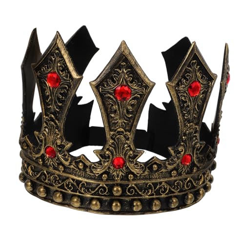Balacoo Krone Kostümzubehör Mittelalterliche Königskrone mit Strass Verstellbar Leicht für Jungen Geburtstagsfeier Theater Cosplay Party von balacoo