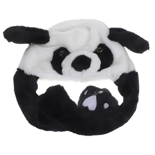 balacoo Lustige Plüsch Panda Mütze mit Beweglichen Ohren Weiche Party Kostümhaube Niedlicher Cartoon Hut Festliche Kopfbedeckung für Erwachsene für Karneval und Feiertage von balacoo
