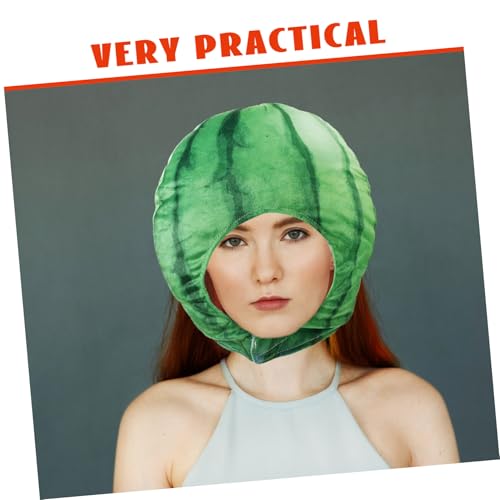 balacoo Plüsch Wassermelonenhut Weiche Cosplay Kopfbedeckung mit Gefülltem PP Baumwollkern Bunte und Party Accessoire Hautfreundlich Falt und Farbbeständig für Fotoshootings und Festliche von balacoo