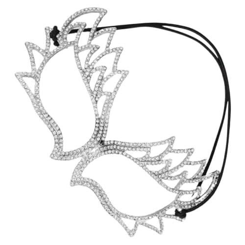 balacoo Silberne Venezianische Halbmaske Damen mit Funkelnden Strasssteinen Maskenballmaske für Halloween Karneval Hochzeitsfeiern und Kostümpartys Komfortabel und Langlebig von balacoo