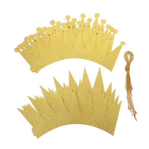balacoo Teiliges DIY Partyhüte aus Goldenem Papier Langlebige Elegante Geburtstagskronen für Mädchen und Jungen als Kostüm und Fotorequisiten bei Geburtstagsfeiern und Babyshowers von balacoo