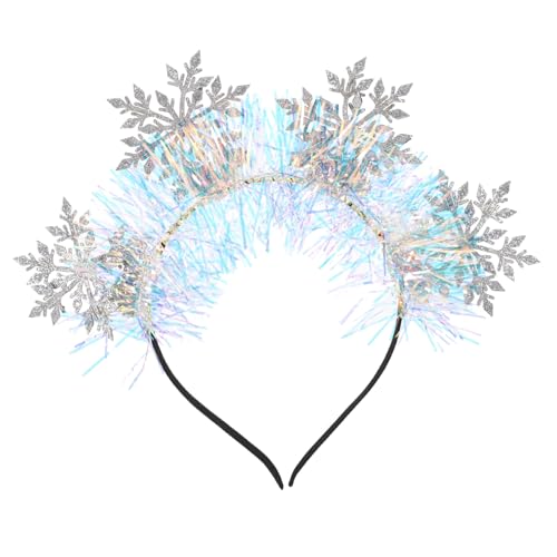 balacoo Weihnachtliches Stirnband Damen mit Silbernen Schneeflocken Leichtes Dekoratives Haarband für Festliche Partys und Fotoshootings Langlebiges Haarschmuck Accessoire von balacoo