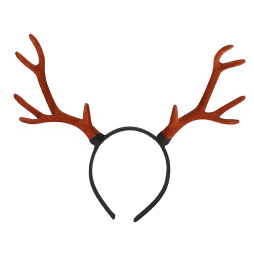 balacoo Weihnachts Rentier Geweih Haarreifen Braun Xmas Party Haarband Weicher Flockstoff Stirnband für Damen Vielseitiger Festlicher Kopfschmuck für Winter und Cosplay Events von balacoo