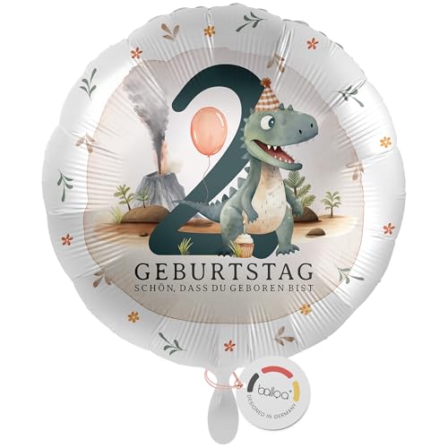 balloa Folienballon 2 Jahre rund Dino mit Vulkan, Geschenk zum zweiten Kindergeburtstag, Ballon Helium geeignet Luftballon Dinosaurier Partydeko für Jungen oder Mädchen Geburtstagsdekoration, 33cm balloa Folienballon 2 Jahre rund Dino mit Vulkan, Geschenk zum zweiten Kindergeburtstag, Ballon Helium geeignet Luftballon Dinosaurier Partydeko für Jungen oder Mädchen Geburtstagsdekoration, 33cm von balloa