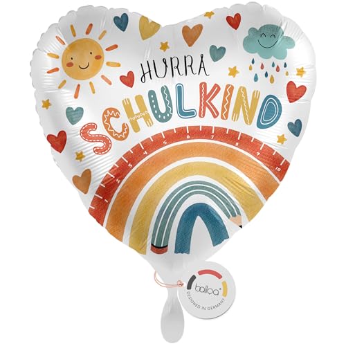 balloa Folienballon Schulkind zur Einschulung, Helium Ballon mit Aufdruck Schulkind in Herzform, Geschenk zum Schulanfang für Mädchen oder Jungen, Deko Einschulungsfeier oder Schultüte, 33cm balloa Folienballon Schulkind zur Einschulung, Helium Ballon mit Aufdruck Schulkind in Herzform, Geschenk zum Schulanfang für Mädchen oder Jungen, Deko Einschulungsfeier oder Schultüte, 33cm von balloa