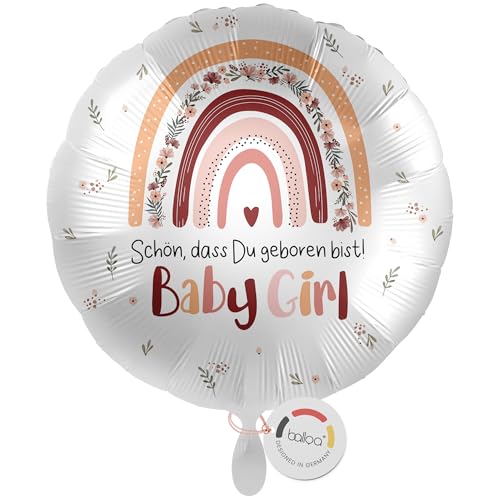 balloa Folienballon XXL Baby Girl Geburt Mädchen Regenbogen Motiv, Geschenk zur Geburt, Helium Ballon Willkommen Baby, Babyparty Deko Babyshower Party Geburtstagsdekoration Luftballon 53cm balloa Folienballon XXL Baby Girl Geburt Mädchen Regenbogen Motiv, Geschenk zur Geburt, Helium Ballon Willkommen Baby, Babyparty Deko Babyshower Party Geburtstagsdekoration Luftballon 53cm von balloa