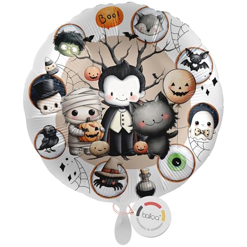 balloa Folienballon XXL Halloween Grusel Freunde, runder Ballon mit Vampir Mumie Katze und Kürbis, Helium geeignet Luftballon, Halloweendeko für Kinder und Erwachsene, Partydeko Halloweenparty, 53cm balloa Folienballon XXL Halloween Grusel Freunde, runder Ballon mit Vampir Mumie Katze und Kürbis, Helium geeignet Luftballon, Halloweendeko für Kinder und Erwachsene, Partydeko Halloweenparty, 53cm von balloa