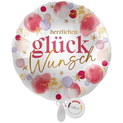 balloa Folienballon XXL Herzlichen Glückwunsch, großer runder Heliumballon für Frauen mit rosa goldener Dekoration, Geschenkballon zur Gratulation oder Feier, befüllbar mit Luft oder Helium, 53cm balloa Folienballon XXL Herzlichen Glückwunsch, großer runder Heliumballon für Frauen mit rosa goldener Dekoration, Geschenkballon zur Gratulation oder Feier, befüllbar mit Luft oder Helium, 53cm von balloa