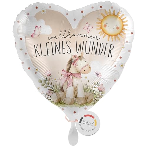 balloa Folienballon zur Geburt Mädchen, Geschenk zur Geburt Baby Girl, Herzballon Willkommen kleines Wunder, Helium Ballon für Mädchen Deko, Luftballon Baby Partydeko, Babyparty Dekoration, 33cm balloa Folienballon zur Geburt Mädchen, Geschenk zur Geburt Baby Girl, Herzballon Willkommen kleines Wunder, Helium Ballon für Mädchen Deko, Luftballon Baby Partydeko, Babyparty Dekoration, 33cm von balloa